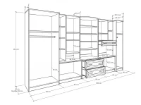 Baron 2 szekrénysor 360 cm méretrajz